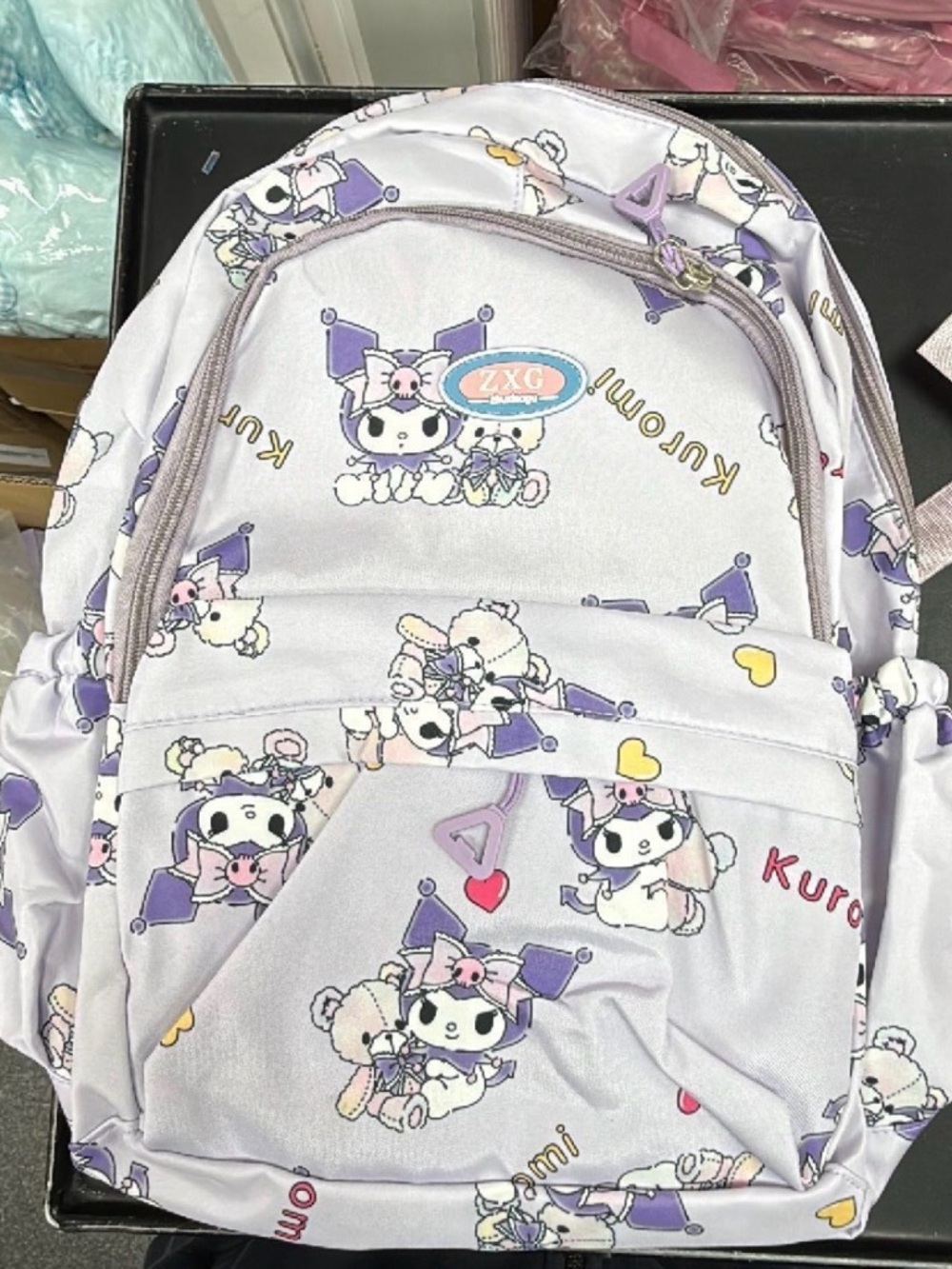 SOLD❤️🫶🏻  Kurumi Lavender Character Print Backpack